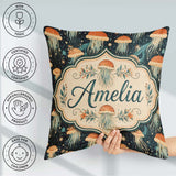 Custom Name Jellyfish with Flowing Tentacles on Dark Blue Lovely Square Filled Cushion Throw Pillow Sofa Bed Home Decor Zip Washable UK Made