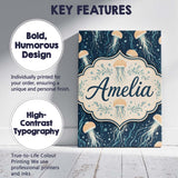 Personalised Name Soft Coral Jellyfish on Custom  Unique Gift Idea Elegant Feature Canvas Wall Art Print Decor Picture Ready to Hang