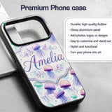 Soft Watercolor Jellyfish in Pastel Purple and Custom Name Protective Phone Case Mobile Cover Durable Everyday Smartphone Shock Resistant