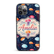 Colorful Cartoon Jellyfish on Dark Printed Design Custom Name Protective Phone Case Mobile Cover Durable Everyday Smartphone Shock Resistant