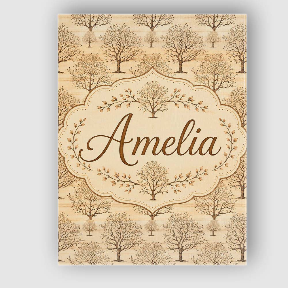Personalised Name Rustic Bare Trees Woodland Custom Bespoke  Contemporary Display Canvas Wall Art Print Decor Picture Ready to Hang