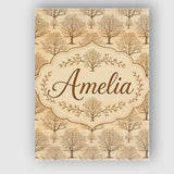 Personalised Name Rustic Bare Trees Woodland Custom Bespoke  Contemporary Display Canvas Wall Art Print Decor Picture Ready to Hang