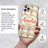 Decorative Branch Trees with Decorative Design Custom Name Protective Phone Case Mobile Cover Durable Everyday Smartphone Shock Resistant