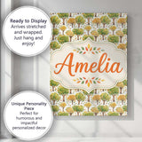 Personalised Name Watercolour Autumn Trees Custom  Unique Gift Idea Elegant Feature Canvas Wall Art Print Decor Picture Ready to Hang