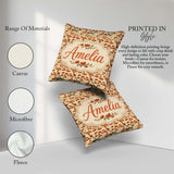 Custom Name Elegant Oriental Style Red Blossom Trees Seamless on Square Filled Cushion Throw Pillow Sofa Bed Home Decor Zip Washable UK Made