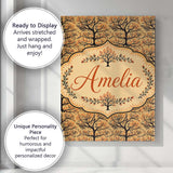 Personalised Name Autumn Branch Silhouette Custom  Unique Gift Idea Elegant Feature Canvas Wall Art Print Decor Picture Ready to Hang