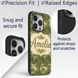 Lush Green Orchard Trees with Golden Fruit Scenic Custom Name Protective Phone Case Mobile Cover Durable Everyday Smartphone Shock Resistant