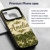 Lush Green Orchard Trees with Golden Fruit Scenic Custom Name Protective Phone Case Mobile Cover Durable Everyday Smartphone Shock Resistant