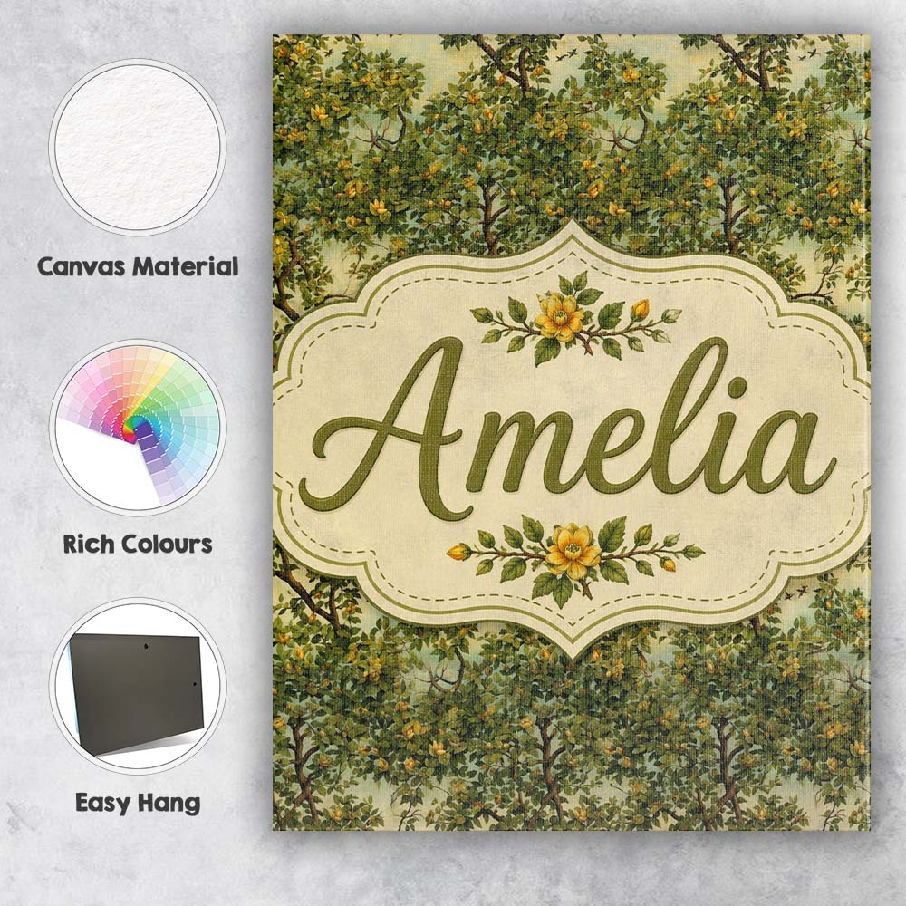 Personalised Name Lush Green Orchard Trees Custom  Unique Gift Idea Elegant Feature Canvas Wall Art Print Decor Picture Ready to Hang