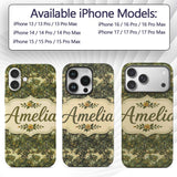 Lush Green Orchard Trees with Golden Fruit Scenic Custom Name Protective Phone Case Mobile Cover Durable Everyday Smartphone Shock Resistant