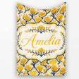 Bold Mustard Yellow Floral Tree Pattern with Dark Branches Modern  Personalised Custom Name Super Soft Fleece Blanket Bed Sofa Throw