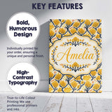 Personalised Name Bold Mustard Yellow Custom Modern Room Accent Creative Decorator Style Canvas Wall Art Print Decor Picture Ready to Hang