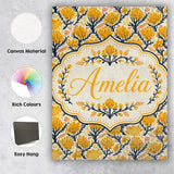 Personalised Name Bold Mustard Yellow Custom Modern Room Accent Creative Decorator Style Canvas Wall Art Print Decor Picture Ready to Hang