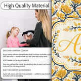 Bold Mustard Yellow Floral Tree Pattern with Dark Branches Modern  Personalised Custom Name Super Soft Fleece Blanket Bed Sofa Throw