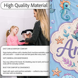 Cute Cartoon Mermaid with Sea Creatures on Blue Background Kids  Personalised Custom Name Super Soft Fleece Blanket Bed Sofa Throw