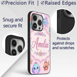 Cute Cartoon Mermaid with Sea Creatures on Soft Custom Name Protective Phone Case Mobile Cover Durable Everyday Smartphone Shock Resistant