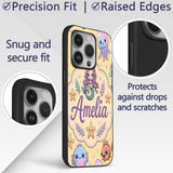 Kawaii Mermaid and Sea Creatures Ocean Warm Beige Custom Name Protective Phone Case Mobile Cover Durable Everyday Smartphone Shock Resistant