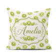 Custom Name Watercolor Kiwi Slice Scatter Fruit Pattern on White Square Filled Cushion Throw Pillow Sofa Bed Home Decor Zip Washable UK Made