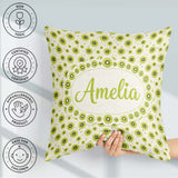 Custom Name Minimal Kiwi Slice and Seed Scatter Seamless on Soft Square Filled Cushion Throw Pillow Sofa Bed Home Decor Zip Washable UK Made