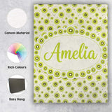 Personalised Name Minimal Kiwi Slice and Custom  Unique Gift Idea Elegant Feature Canvas Wall Art Print Decor Picture Ready to Hang
