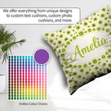 Custom Name Minimal Kiwi Slice and Seed Scatter Seamless on Soft Square Filled Cushion Throw Pillow Sofa Bed Home Decor Zip Washable UK Made