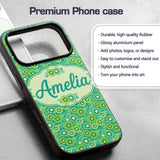 Bold Kiwi Citrus Mix Dense Seamless Pattern on Custom Name Protective Phone Case Mobile Cover Durable Everyday Smartphone Shock Resistant