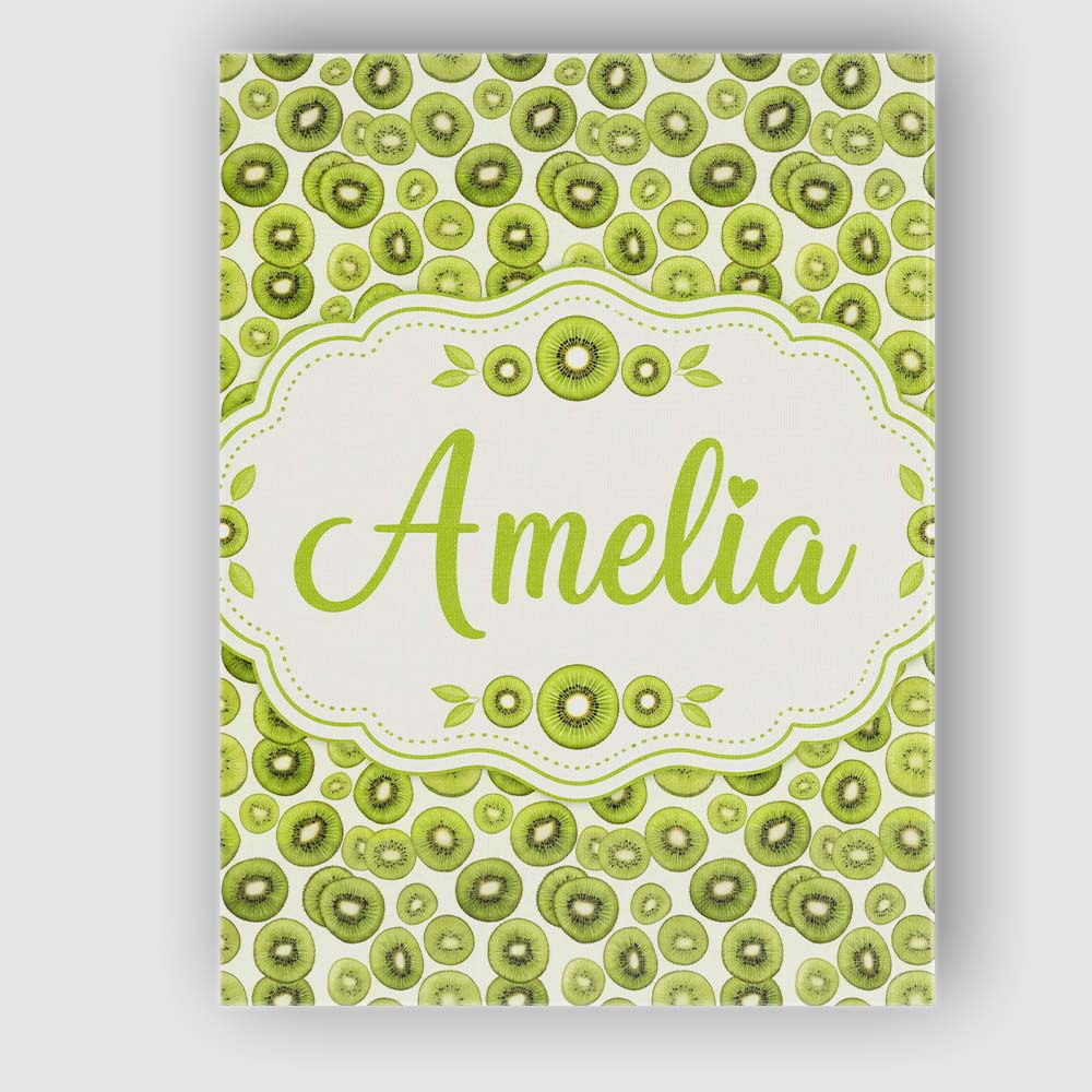Personalised Name Realistic Kiwi Slice Custom  Modern Room Accent Elegant Feature Canvas Wall Art Print Decor Picture Ready to Hang