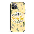 Cute Panda Bamboo and Floral Minimal Seamless Custom Name Protective Phone Case Mobile Cover Durable Everyday Smartphone Shock Resistant
