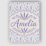 Personalised Name Soft Watercolour Lavender Custom  Bespoke Interior Contemporary Canvas Wall Art Print Decor Picture Ready to Hang