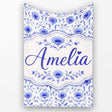Artistic Lavender Floral Pattern with Muted Tones and Fine Detail  Personalised Custom Name Super Soft Fleece Blanket Bed Sofa Throw