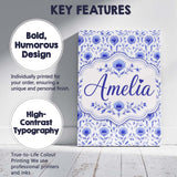 Personalised Name Artistic Lavender Floral Custom  Unique Gift Idea Elegant Feature Canvas Wall Art Print Decor Picture Ready to Hang