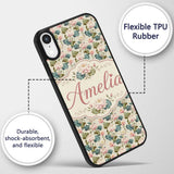 Classic Lotus Flower Pattern with Printed Design Custom Name Protective Phone Case Mobile Cover Durable Everyday Smartphone Shock Resistant
