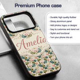 Classic Lotus Flower Pattern with Printed Design Custom Name Protective Phone Case Mobile Cover Durable Everyday Smartphone Shock Resistant