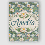 Personalised Name Traditional Lotus Pond Custom  Unique Gift Idea Elegant Feature Canvas Wall Art Print Decor Picture Ready to Hang