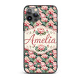 Vibrant Pink Lotus Flowers on Dark Background Custom Name Protective Phone Case Mobile Cover Durable Everyday Smartphone Shock Resistant