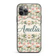 Soft Pastel Lotus Blossom Pattern with Elegant Custom Name Protective Phone Case Mobile Cover Durable Everyday Smartphone Shock Resistant