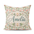 Custom Name Soft Pastel Blossom Pattern with Elegant Arrangement Square Filled Cushion Throw Pillow Sofa Bed Home Decor Zip Washable UK Made