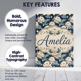 Personalised Name Cream Lotus Flowers on Custom  Unique Gift Idea Elegant Feature Canvas Wall Art Print Decor Picture Ready to Hang
