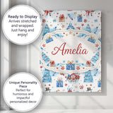 Personalised Name Cute Snowman Christmas Pattern Gifts Candy Winter Custom Canvas Wall Art Print Decor Picture Ready to Hang