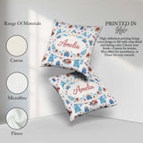 Custom Name Snowman Christmas Gifts Candy Winter Seamless Design Square Filled Cushion Throw Pillow Sofa Bed Home Decor Zip Washable UK Made