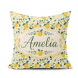 Custom Name Fresh Lemon Citrus Pattern with Leaves Sliced Design Square Filled Cushion Throw Pillow Sofa Bed Home Decor Zip Washable UK Made