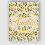 Personalised Name Classic Lemon Branch Custom  Modern Room Accent Elegant Feature Canvas Wall Art Print Decor Picture Ready to Hang