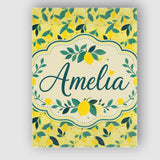 Personalised Name Bright Yellow Lemon and Custom  Unique Gift Idea Elegant Feature Canvas Wall Art Print Decor Picture Ready to Hang
