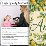 Realistic Lemon Tree Branch Pattern with Ripe Fruit and Foliage  Personalised Custom Name Super Soft Fleece Blanket Bed Sofa Throw
