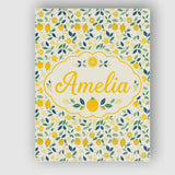 Personalised Name Playful Lemon Citrus and Custom  Unique Gift Idea Elegant Feature Canvas Wall Art Print Decor Picture Ready to Hang