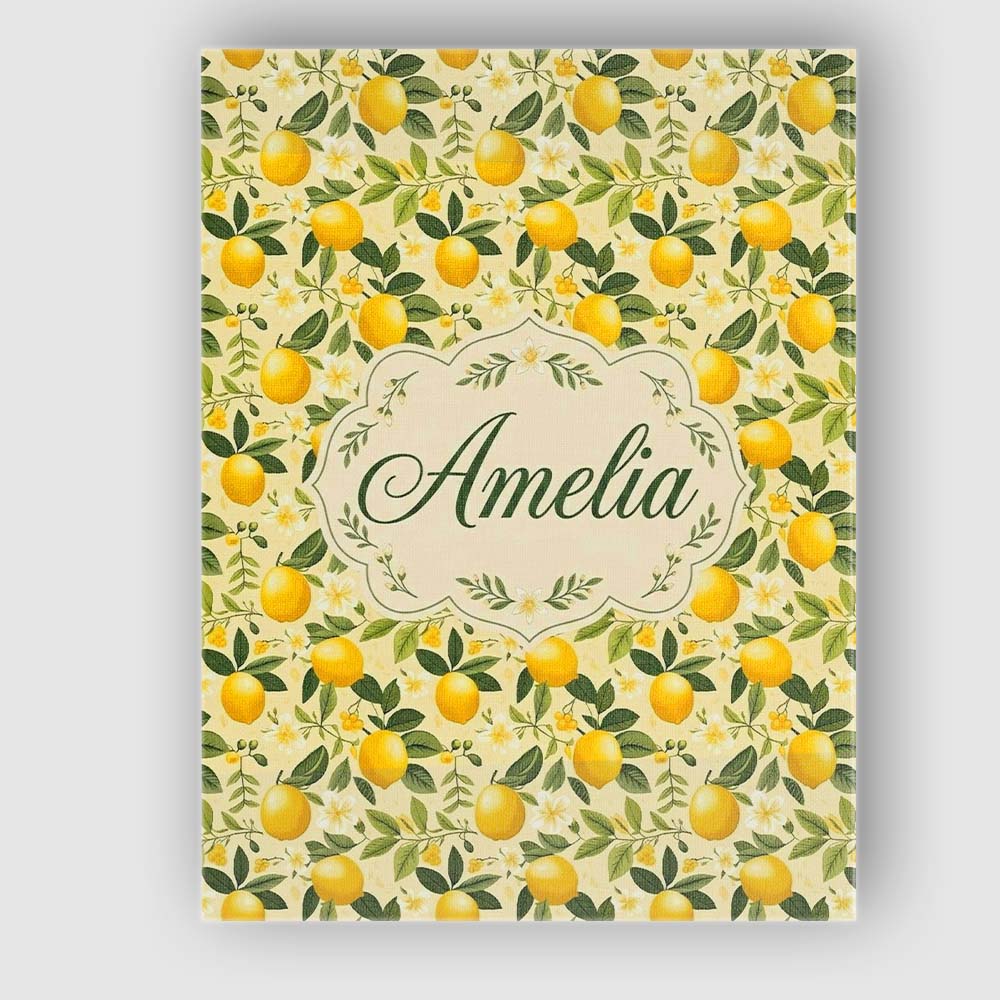 Personalised Name Warm Yellow Lemon Orchard Custom  Bespoke Interior Contemporary Canvas Wall Art Print Decor Picture Ready to Hang