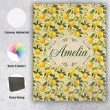 Personalised Name Warm Yellow Lemon Orchard Custom  Bespoke Interior Contemporary Canvas Wall Art Print Decor Picture Ready to Hang