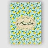 Personalised Name Fresh Lemon and Leaf Toss Custom  Bespoke Interior Contemporary Canvas Wall Art Print Decor Picture Ready to Hang