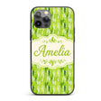 Abstract Green Brushstroke Texture Printed Design Custom Name Protective Phone Case Mobile Cover Durable Everyday Smartphone Shock Resistant