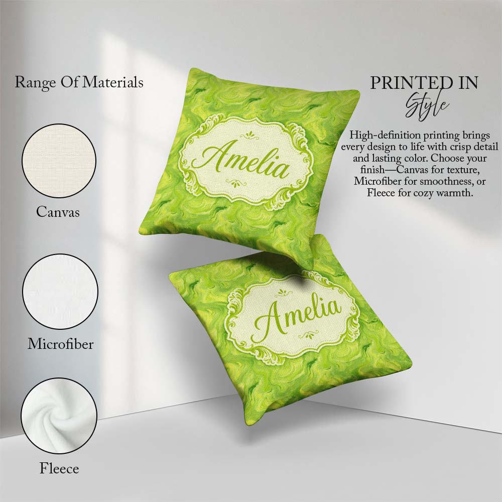 Custom Name Fluid Marble Abstract Seamless Pattern Modern Design Square Filled Cushion Throw Pillow Sofa Bed Home Decor Zip Washable UK Made